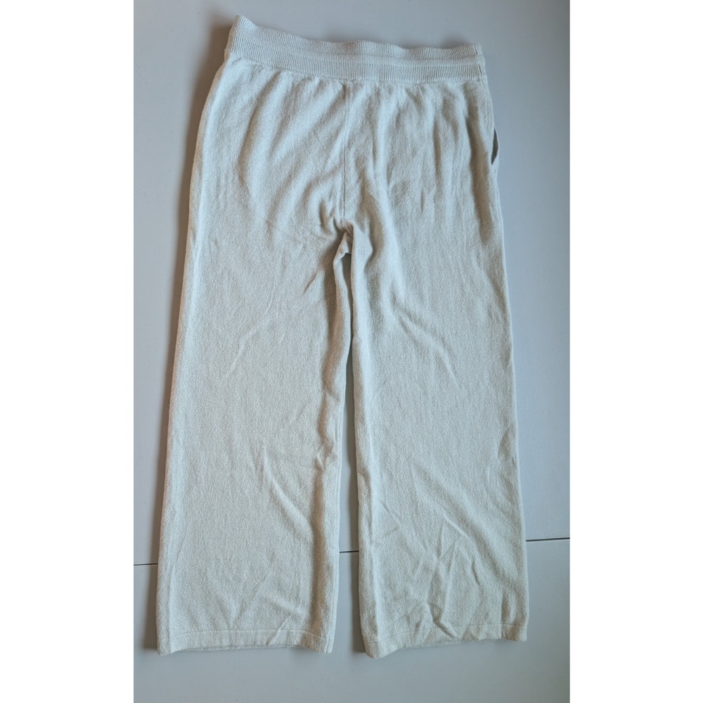 New White + Warren 100% Cashmere Zip Jacket Wide leg Pants Set Sz M Mint 9A602 - Picture 12 of 13